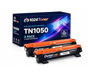 1024TONER TN1050 Cartuchos de Tóner Compatibles para Brother TN-1050, 1000 páginas/Cartucho, para HL-1110 HL-1210W DCP-1610W DCP-1612W MFC-1910W (Pack de 2)