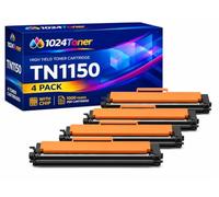 1024TONER TN1150 Pack 4 Tóner Compatible con Brother TN-1150 con Chip, Negro, 1.000 Páginas por Cartucho, para HL-L1240W HL-L1242W HL-L1242WXL DCP-L1640W DCP-L1642W DCP-L1642WXL DCP-L1660W