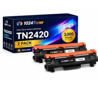 1024TONER TN2420 Pack 2 Tóner Compatible Brother TN-2420 TN-2410 Negro Alta Capacidad 3.000 Páginas, para HL-L2310D HL-L2350DW HL-L2370DN HL-L2375DW MFC-L2710DW DCP-L2530DW