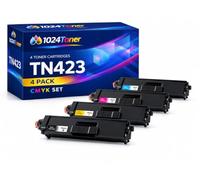 1024TONER TN423 Pack 4 Tóner Compatible con Brother TN-423 TN-421 Alta Capacidad, Negro+Cian+Magent Amarillo, para HL-L8260CDW HL-L8360CDW DCP-L8410CDW MFC-L8690CDW MFC-L8900CDW MFC-L9570CDW
