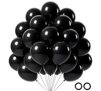 102Pcs Black Balloon Set,12 Inch Matte Black Latex Balloons Bouquet with Nero Balloon Arch Kit for Graduation Party Decorations, School Prom, Back to School,Class of 2026, Halloween,Birthday Party