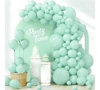 103 globos de cumpleaños verde menta, tamaños 18, 12, 10, 5 pulgadas, guirnalda de globos de látex, globos para decoración de fiestas, bodas, arco de globos, azul pavo real, globos de decoración de