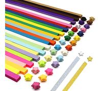 1030 hojas de origami de estrella de color sólido, con 40 hojas de origami de estrella parpadeante, origami de estrella de bricolaje, papel de estrella de color, origami hecho a mano de la suerte