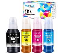 104 Ecotank Reemplazo para Epson 104 o 102 Ecotank Tinta para Epson et 2710 et 2721 Tinteiro et 2711 ET-2710 ET-2711 ET-2712 ET-2714 ET-2715 ET-2720 ET-2721 ET-2726 ET-4700 (Negro 130ml, Color 70ml)