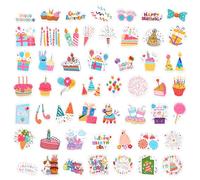 104 Feliz Cumpleaños Pegatinas, Coloridas Pegatinas de Cumpleaños para Tarjetas Sobres Álbumes de Recortes Fiestas Regalos Decoraciones para Niños Adultos (Varios Estilos)