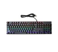 104 Key Mechanical Keyboard with Blue Switches, Dual Color Injection RGB Backlit, 28 Backlight Modes, Wired USB for Glass panes, OS X, Gaming and Typing