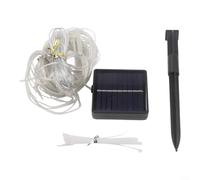 104 luces LED solares para sombrilla de 8 costillas, sombrilla para patio, jardín, impermeable, decoración de colores, color bronceado, uso al aire libre (luz blanca)