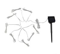 104 luces LED solares para sombrilla de patio de 8 varillas, IP67 impermeable, alambre de cobre flexible con 8 modos para jardín, playa, boda, fiesta, decoración al aire libre (blanco cálido)