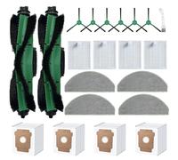 104 piezas de repuesto para aspiradora iRobot Roomba 105 Vac/ 105 Combo/ 105Combo+/ Q052, accesorios de aspiradora con 6 cepillos laterales, 4 filtros HEPA, 4 trapeadores, 4 bolsas de polvo, 2