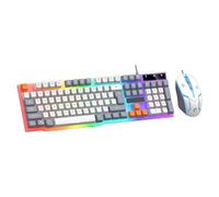 104 teclas = teclado y ratón para juegos con retroiluminación LED, silencioso, teclado para ordenador, teclado de PC, teclado de código USB