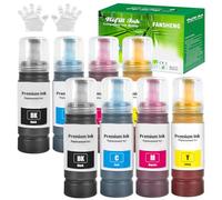 104 Tinta Compatible con Epson E104 Cartucho Multipack para ET-2870 ET-4800 ET-2820 ET-1810 ET-2826 ET-2821 ET-2815 ET-2720 ET-2710 ET-2711 ET-2726 ET-2810 ET-2812 ET-2814 impresoras(8P 2Bk/2C/2M/2Y)