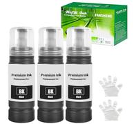 104 Tinta Compatible con Epson E104 Cartucho Multipack para ET-2870 ET-4800 ET-2820 ET-1810 ET-2826 ET-2821 ET-2815 ET-2720 ET-2710 ET-2711 ET-2726 ET-2810 ET-2812 ET-2814 impresoras (Negro x 3)