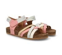 104088 Sandalia bio para mujer con diseno moderno de tiras cruzadas, plantilla anatomica que ofrece una pisada confortable y estable. Cierre autoadherente. Suela ligera ideal verano. Rosa Talla 36