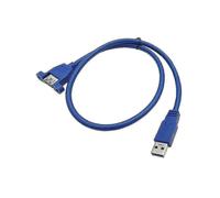 (1042) Cable de extensión USB 3.0 macho a hembra con orificio para tornillo y orejeta (1 m)