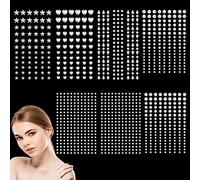 1048 Pcs Strass Visage Auto AdhéSifs, RISVOWO Paillettes Visage, Gemmes Strass Autocollants, Tatouage Paillette pour Visage Yeux Corps Ongle Nail Art, Cristal Bijoux Gemmes pour Festival Maquillage
