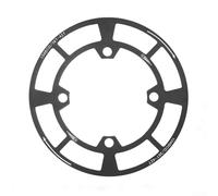 104BCD - Protector de plato de aluminio para bicicleta de montaña para configuración de plato individual, revestimiento resistente al aceite, diseño de borde liso (negro-38T-42T)