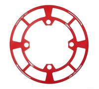 104BCD - Protector de plato de aluminio para bicicleta de montaña para configuración de plato individual, revestimiento resistente al aceite, diseño de borde liso (rojo-38T-42T)