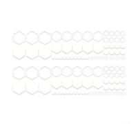 104PCS Racing Body Stripes Car Stickers For Honeycomb Design for SUVs and Trucks (Blanco)