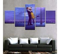 104Tdfc Cuadro en Lienzo 200x100cm 5 Piezas Cuadro sobre Lienzo Noche de Besos de los Amantes Pareja romántica - Película Tejido no Tejido Impresión en Lienzo Decoracion Pared Regalo Creativo