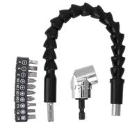 105 Degree Right Angle Bit Driver S | Alloy Adapter for Electric Drills/Socket Wrenches | Secure Locking Hex Bit Holder | 10PCs Screwdriver Bits Included