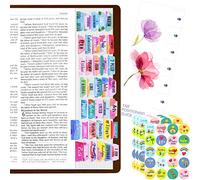 105 Marcadores de páginas de la Biblia, 80 pegatinas de fe cristiana con guía de alineación adicional (versión inglesa)