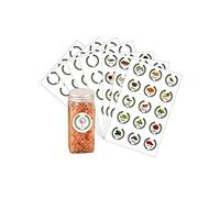 105 Pcs Etiquetas de Tarros de Especias. Juego de 45 con patrones y letras, y 60 en blanco 4 cm español