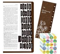 105 Pestañas de Índice de la Biblia en Español, Juego de Pestañas Laminadas, Pestañas Autoadhesivas de la Biblia, 80 Adesivos de Fe Cristiana con una Guía de Alineación (Negro)