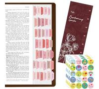 105 Pestañas de Índice de la Biblia en Español, Juego de Pestañas Laminadas, Pestañas Autoadhesivas de la Biblia, 80 Adesivos de Fe Cristiana con una Guía de Alineación (Rosa)