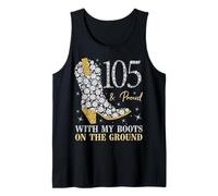 105 & Proud with My Boots On The Ground Fiesta de cumpleaños número 105 Camiseta sin Mangas