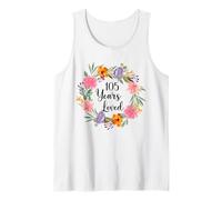 105 Years Loved 105th Birthday Floral 105 Year Old Men Women Camiseta sin Mangas