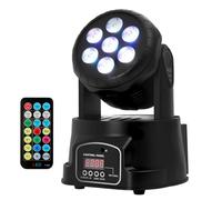 105W Moving Head Luz de escenario DJ Disco Luz con Mando a Distancia 7 x 10W 4 en 1 Perlas LED 9/14 Canales, Indicador LED para Fiesta, IP20 630°/240°, Ángulo de Rotación Spot Beam, para Bares