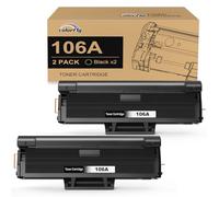 106A W1106A Compatible para HP 106A W1106A Cartuchos de Tóner para HP Laser 107a 107r 107w MFP 135a MFP 135r MFP 135w MFP 137fnw MFP 135wg MFP 137fwg Impresora (2 Negros, con Chip)