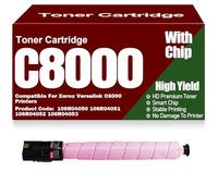 106R04050 106R04051 106R04052 106R04053 Cartuchos de tóner C8000 Negro Amarillo Magenta Cian Tóner Color de Alta Capacidad Compatible para Xerox Versalink C8000 Impresoras,Magenta-C8000