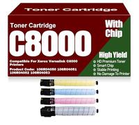 106R04050 106R04051 106R04052 106R04053 Cartuchos de tóner C8000 Negro Amarillo Magenta Cian Tóner Color de Alta Capacidad Compatible para Xerox Versalink C8000 Impresoras,4Pack-C8000