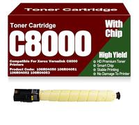 106R04050 106R04051 106R04052 106R04053 Cartuchos de tóner C8000 Negro Amarillo Magenta Cian Tóner Color de Alta Capacidad Compatible para Xerox Versalink C8000 Impresoras,Yellow-C8000