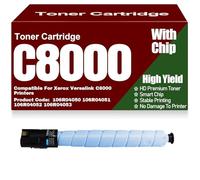 106R04050 106R04051 106R04052 106R04053 Cartuchos de tóner C8000 Negro Amarillo Magenta Cian Tóner Color de Alta Capacidad Compatible para Xerox Versalink C8000 Impresoras,Cyan-C8000