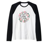 107 Years Loved Women Men 107 Years Old Cool 107th Birthday Camiseta Manga Raglan