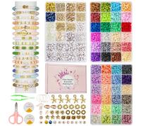 10750 Piezas Abalorios para Hacer Pulseras, 48 Colores Kit Cuentas para Pulseras, 6mm Cosas Bolitas para Hacer Pulseras Niña, Beads for Bracelets Friendship Bracelet Kit DIY Collares Manualidad
