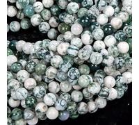 108 cuentas de ágata musgo para hacer joyas, piedras preciosas de ágata de árbol de 8 mm, cuentas sueltas de piedra