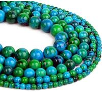 108 cuentas de crisocola para hacer joyas, piedras preciosas de crisocola verde de 8 mm, cuentas sueltas para hacer pulseras