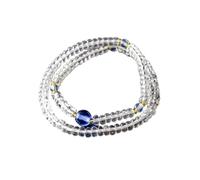 京都あさひ屋 108 cuentas de cristal de 5 mm con cuarzo azul y citrino amarillo, 108 cuentas japonesas Juzu doble pulsera de cuentas de cuentas japonesas Juzu budista cuentas de oración rosario asiático