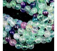 108 cuentas de fluorita arcoíris para hacer joyas, piedras preciosas de fluorita de 8 mm, cuentas sueltas de piedra