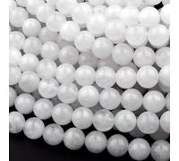 108 cuentas de jade blanco para hacer joyas, piedras preciosas de jade blanco de 8 mm