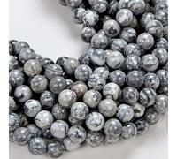 108 cuentas de jaspe de mapa para hacer joyas, piedras preciosas de jaspe de mapa de 8 mm, cuentas sueltas para hacer pulseras