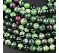108 cuentas de rubí zoisita para hacer joyas, 8 mm, cuentas sueltas de jaspe imperial verde colorido