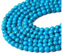 108 cuentas de turquesa azul para hacer joyas, cuentas sueltas de piedra turquesa azul de 8 mm