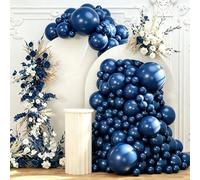 108 globos azules de doble relleno de diferentes tamaños, 18/12/10/5 pulgadas, azul marino, real, azul oscuro, kit de arco para cumpleaños, baby shower, boda, aniversario, decoración de fiesta
