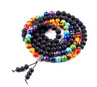 108 Mala 8mm Beads Buddha Tassel Strand Pulsera Piedra de yoga 7 Chakra Pulsera para Mujeres Hombres Joyería