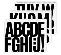 108 Pegatinas de Letras Grandes Autoadhesivas de Vinilo con 9 Hojas de 7,6 cm - Alfabeto Negro