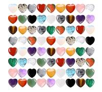 108 piedras naturales de 36 colores de 0.8 pulgadas en forma de corazón para joyería de bricolaje y decoración del hogar, piedras calmantes de cristal, cristales turquesa, colección de colores mixtos
